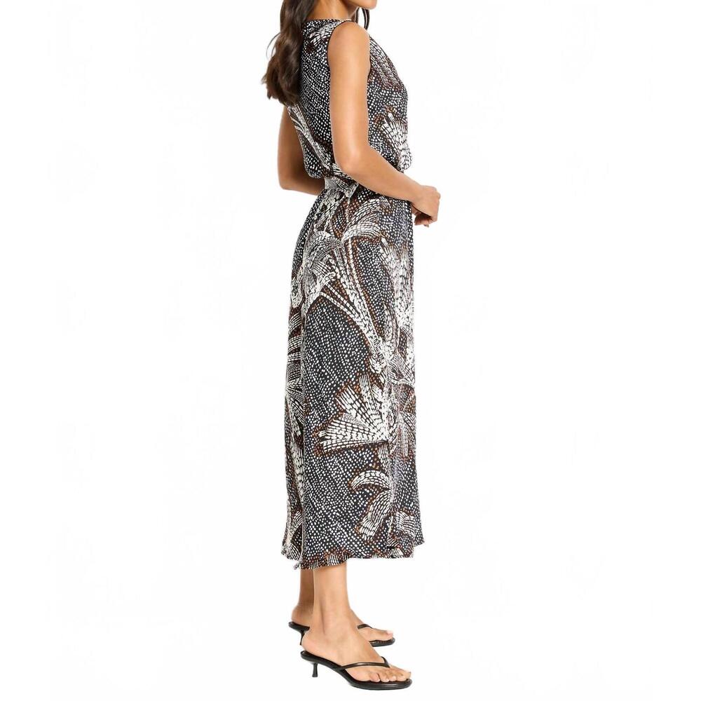 NEW NIC + ZOE dotty palms boat neck bianca dress in black multi - Picture 3 of 4